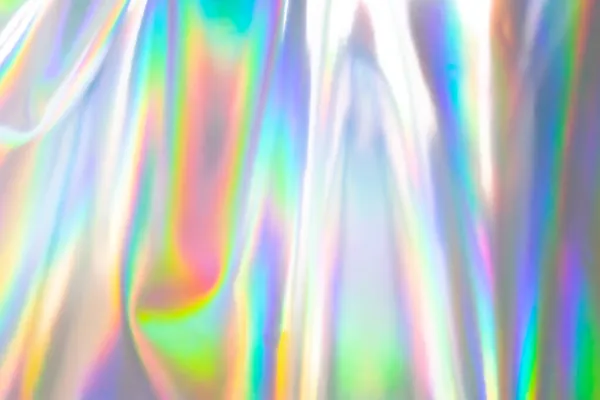 Renkli holografik arka plan. Doku, kapak, duvar kağıdı, baskı vs. için modern Gökkuşağı folyosu. Parlak fütürist bulanık hologram ve soyut eğim renkleri. 
