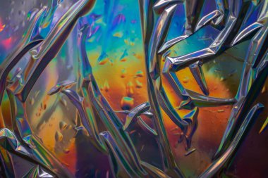 Renkli holografik arka plan. Doku için modern gökkuşağı folyosu, kapak, duvar kağıdı, baskı, dereotu. Koyu fütüristik bulanık hologram ve soyut eğim renkleri. 