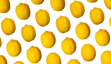 Arkaplan tasarımı için limon kompozisyonu. Tropikal meyveler duvar kağıtları için desenlere dönüştürülmüş.