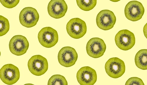 Fette Kiwi Disposte Sottofondo Modello Frutta Fresca Design Della Carta — Foto Stock