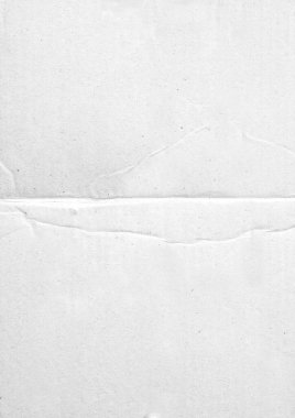 Poster dokusu için katlanmış kağıt. Arkaplan için beyaz, buruşuk ve buruşuk kağıt şablonu. Kaplama için tozla dolu kağıt