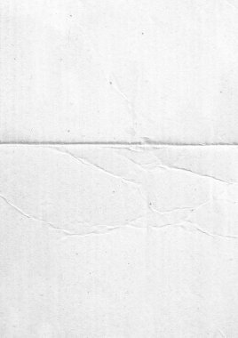 Poster dokusu için katlanmış kağıt. Arkaplan için beyaz, buruşuk ve buruşuk kağıt şablonu. Kaplama için tozla dolu kağıt