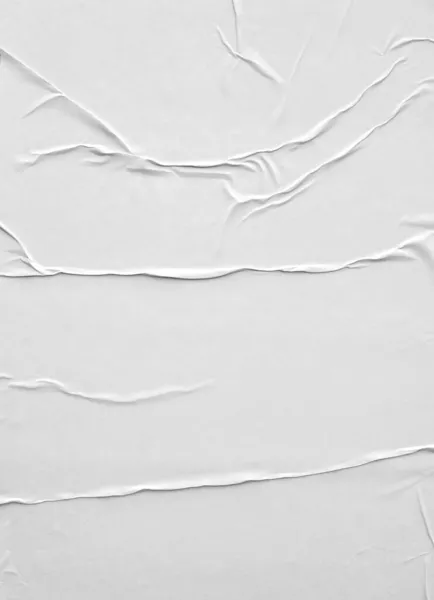 Приклеенная Бумага Текстуры Плаката Бланширующая Белая Помятая Размазанная Бумага Искушает — стоковое фото