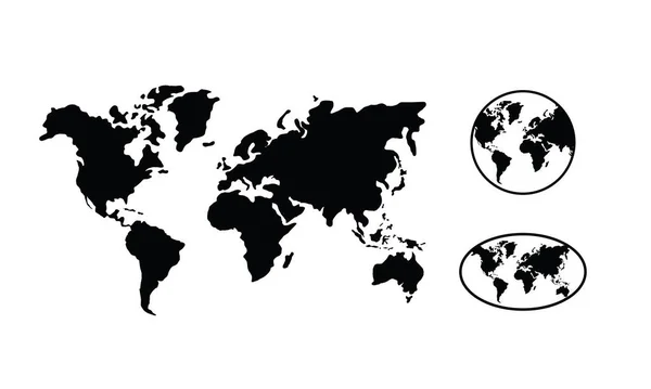 Una Raccolta Tre Stili Mappe Del Mondo Grafica Isolata Sfondo — Foto Stock