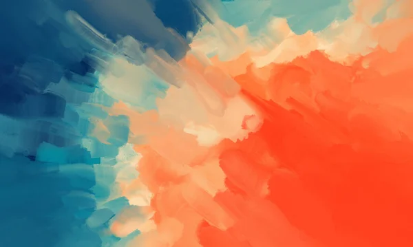 Abstract Watercolor Paint Multiple Colors Orange Green Gradation Hand Drawn — Stockfoto