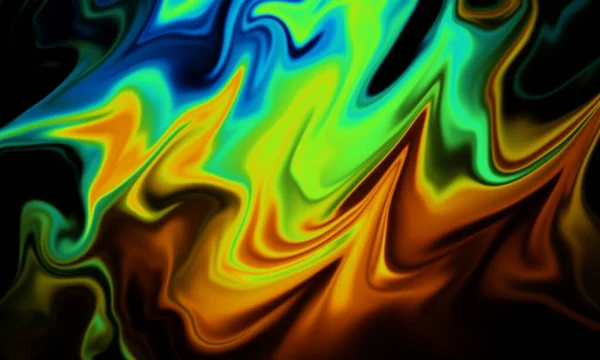 Liquid Abstract Rainbow Color Black Illustration Multiple Colors Wavy Abstract — Foto Stock