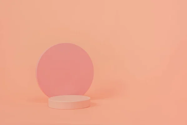 Pembe Renkli Minimalist Tarzda Ürün Platformu Düzenlemesi Kozmetik Cilt Bakım — Stok fotoğraf