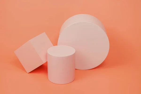 Disposición Plataforma Del Producto Color Pastel Rosa Estilo Minimalista Diseño — Foto de Stock