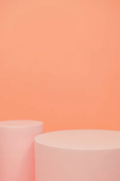 Product Platform Arrangement Roze Pastel Kleur Minimalistische Stijl Trendy Display — Stockfoto