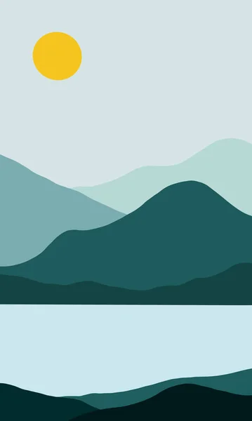 Landscape Illustration Simple Minimalist Design Creative Abstract Illustration Nature Minimal — Zdjęcie stockowe