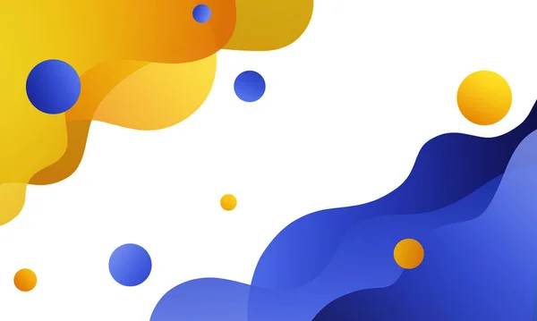 Fluid Abstract Copy Space Yellow Blue Wavy Background Elements Abstract — 图库照片
