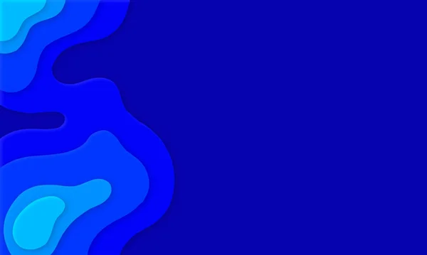 Abstracte Papercut Achtergrond Blauwe Gradatie Een Illustratie Met Gelaagde Golvende — Stockfoto