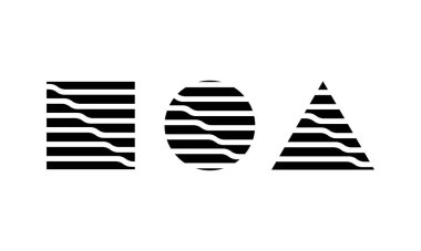 Minimalist soyut desenli temel şekil. Modern ve moda tasarım dekorasyonu için geometrik element. Fütürist konsept tanıtımı ve iş dünyası için yeni grafik şekli.