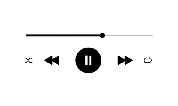 vektör olarak simge ortam müzik oynatıcı. Modern müzik uygulaması. Akıllı telefon aygıtında çokluortam navigasyonu.