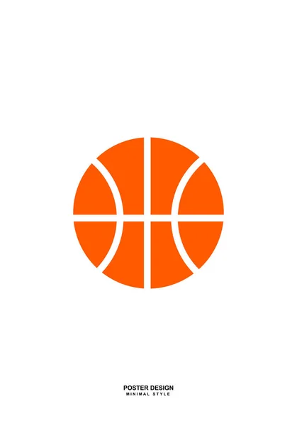 Minimální Basketbalová Malba Pro Design Plakátů Docela Jednoduchá Kresba Pro — Stockový vektor