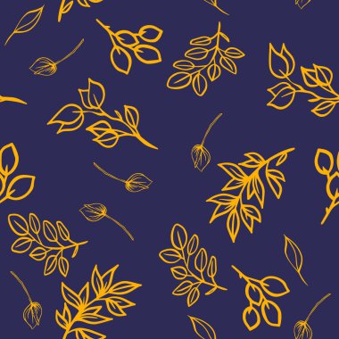 floral seamless pattern made from leaves, branch, flowers, and plants. colorful texture for print, fabric and textile, background, etc. element decoration in vector.