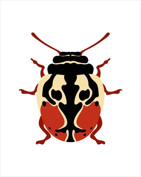 Calligrapha Chevrolat Flat Vector Illustration Bugs Insects Garden Concept Animated — 스톡 벡터