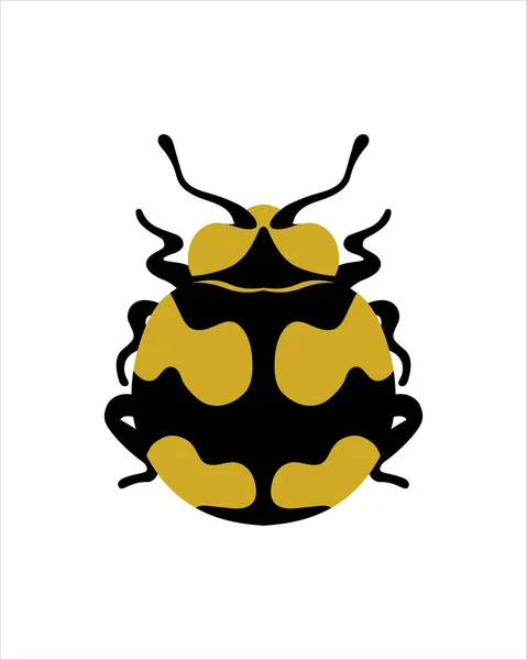 Calligrapha Fulvipes Flat Vector Illustration Bugs Insects Garden Concept Animated — 스톡 벡터
