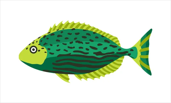 Siganus Javus Uno Los Conejos Colección Conjunto Ilustración Peces Coral — Vector de stock