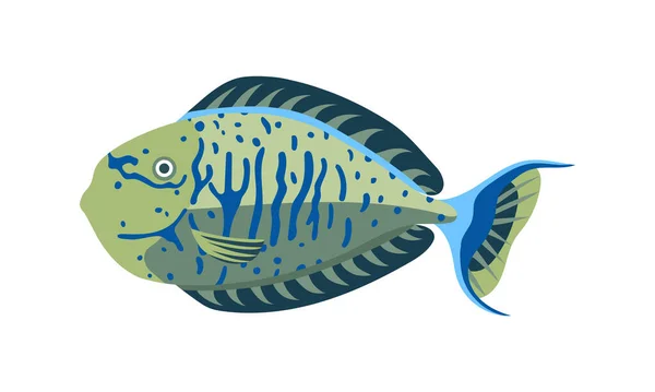Ilustração de vetor de peixe cabeça de cobra azul bonito dos
