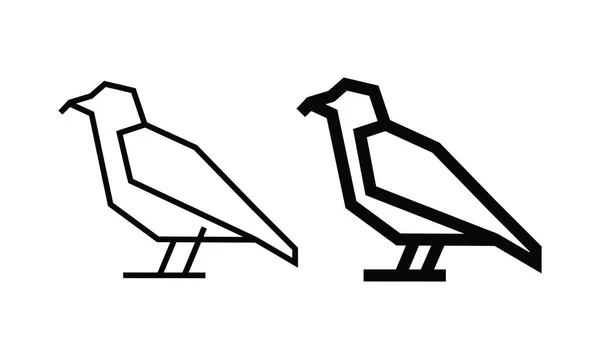 Pigeon Line Art Vector Illustration Isolated White Background Minimal Outline — 图库矢量图片