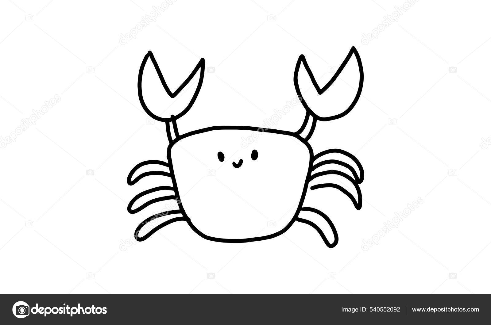Happy Cute Crab Claws Sea Animal Cartoon Coloring Character Collection  Stock Vector Image by ©freeject #540552092