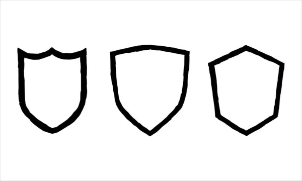 Set Shield Shape Frame Logo Template Design Unique Retro Icon — Stock Vector