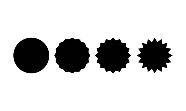 Basic Star Shape Set Sticker Sale Black Color Isolated White — ストックベクタ