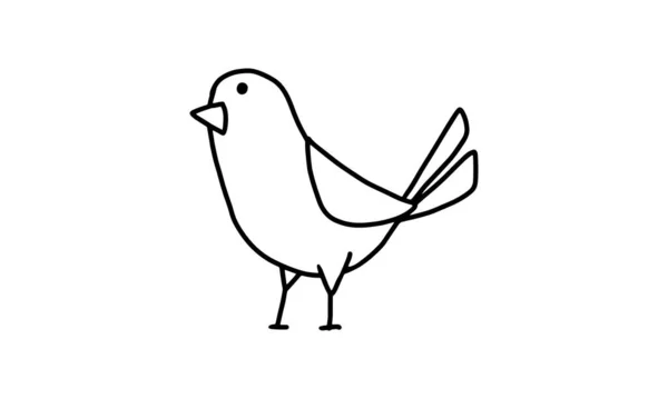 Cute Little Bird Pets Animal Cartoon Coloring Character Collection Kids — Vettoriale Stock