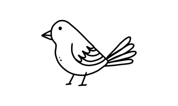 Cute Little Bird Pets Animal Cartoon Coloring Character Collection Kids — Vector de stock