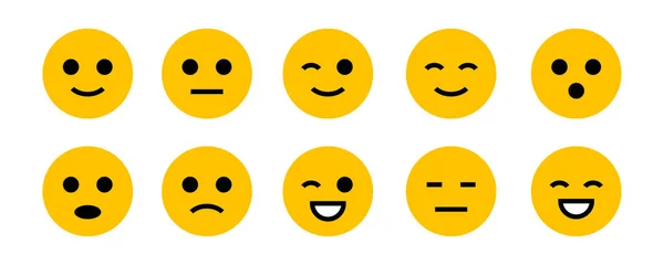 Various Emotions Yellow Emoticon Set Chatting Apps Element Collection Decoration — Stok Vektör
