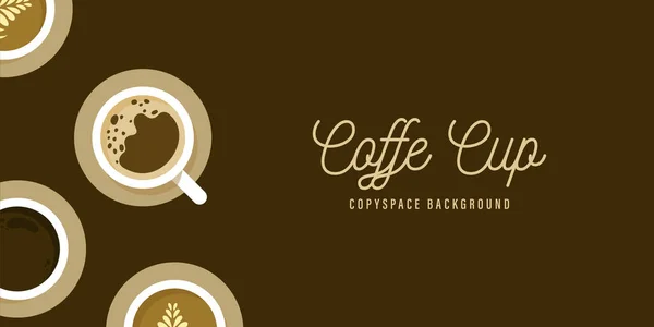 Copy Space Background Illustration Cups Coffee Decoration Dark Theme Creative — Stockový vektor