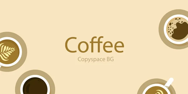 Copy Space Background Illustration Cups Coffee Decoration Light Theme Creative — Stockový vektor