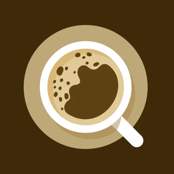 Cup Coffee Foamy Surface Illustration Coffee Illustrated Simple Flat Design — Stockový vektor
