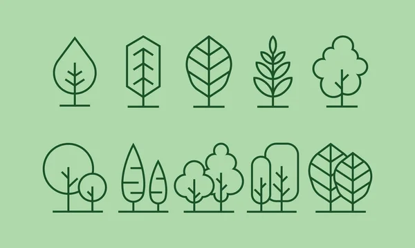 Tree Illustration Simple Monoline Vector Style Minimal Drawing Creating Simple — стоковый вектор