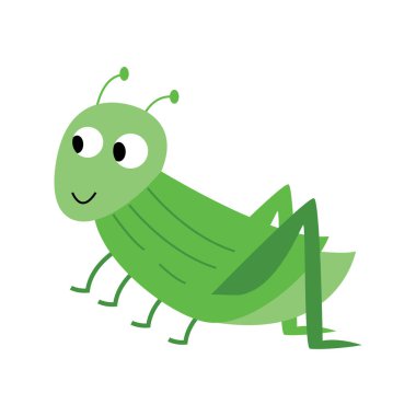 cute grasshopper illustration. small animal creature drawing for any element decoration. a creative artwork in a vector graphic.