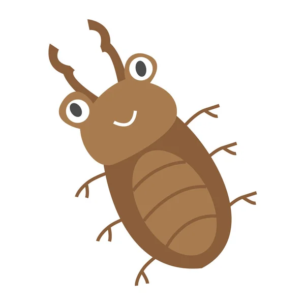 Lindo Escarabajo Ilustración Pequeña Criatura Animal Dibujo Para Cualquier Elemento — Archivo Imágenes Vectoriales