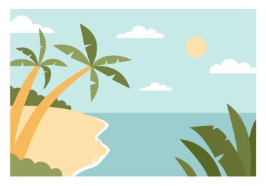 a vector drawing of shoreline illustration. a creative design of nature concept for a seasonal theme. an element for art print, wall art, card, etc.