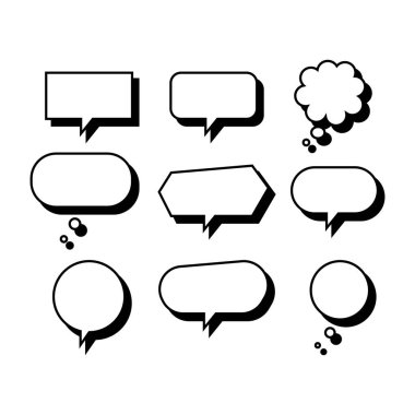 empty speech bubble text for conversation illustrations. a blank copy space for social media post or poster. a simple text decoration.