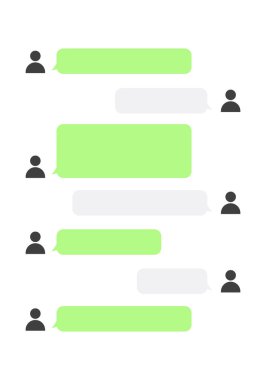chat layout template. a creative element for app interface idea. a template for poster, flyer, etc in online messaging theme.