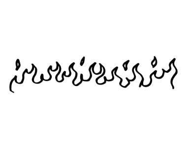 a vector illustration in a black color and a white background of a burning fire. creative hand drawing graphic.