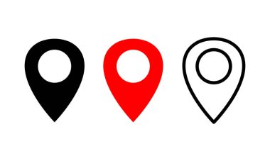 a simple element set of location tag illustrations. minimalist design in various shapes. a design for web, app, or mobile interface, and element decoration.