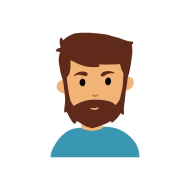 a simple hand-drawn illustration of a bearded man character. a creative cartoon character for avatar profile. an element design in a minimalist style.