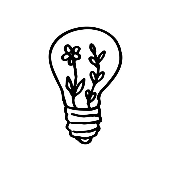 Illustration Floral Bulb Sticker Element Design Etc Hand Drawn Vector — Vetor de Stock