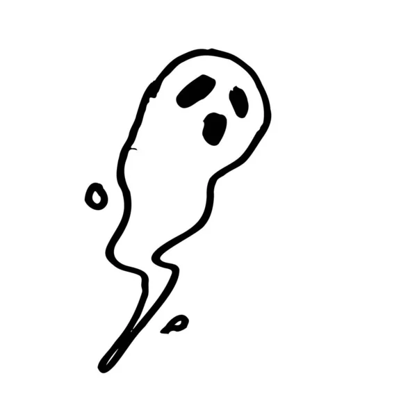 Illustration Ghost Sticker Element Design Etc Hand Drawn Vector Illustration — ストックベクタ