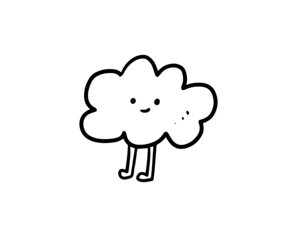 Doodle Illustration Cloud Character Part Hand Drawn Drawing Funny Characters — 스톡 벡터