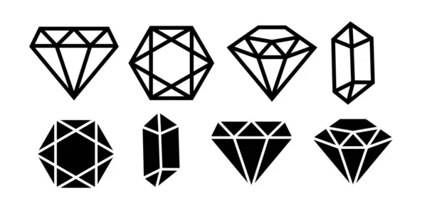 Simple Element Set Diamond Illustrations Minimalist Design Various Shapes Design — Stockvektor