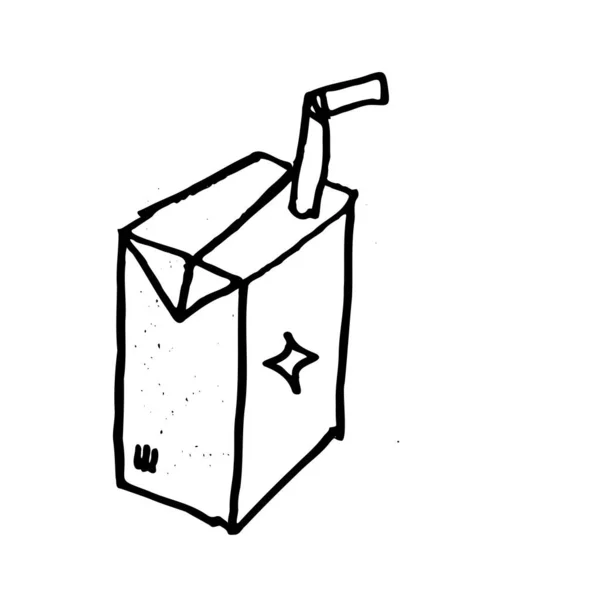 Απεικόνιση Ενός Γάλακτος Για Αυτοκόλλητο Σχεδιασμό Στοιχείων Ζωγραφισμένη Στο Χέρι — Διανυσματικό Αρχείο