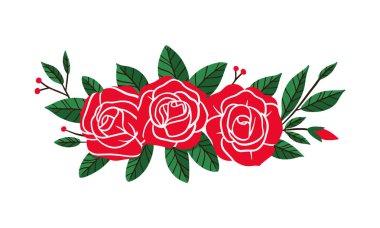 a bouquet of roses. floral illustration in realistic color. decorative element illustration in nature-themed for invitation, greeting card, label, etc.