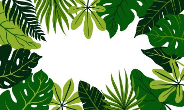 green nature copy space with foliage decorated. the abstract element composition in tropical-themed concept. nature background illustration.